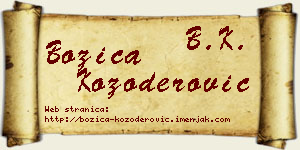 Božica Kozoderović vizit kartica